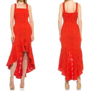 NWT Alexia Admor Sylvana Crochet Red High-Low Lace Dress Size 6